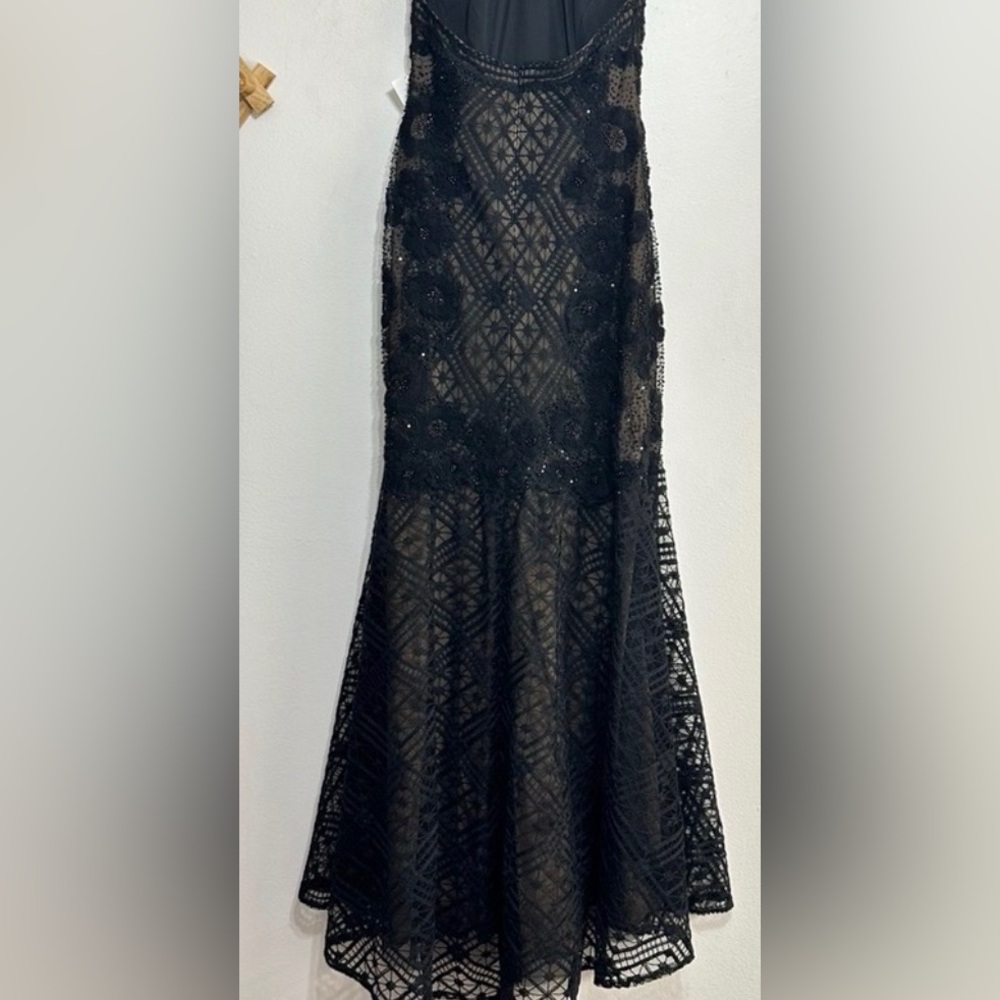 Tadashi Shoji Embroidered Sequin Lace Halter Neck Gown - Picture 6 of 7